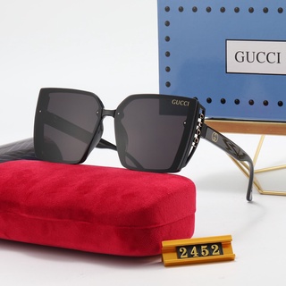 ใหม่ Gucci แว่นตากันแดด ทรงสี่เหลี่ยม ป้องกันรังสียูวี หรูหรา สีดํา สไตล์เรโทร สําหรับผู้หญิง และผู้ชาย 2022 UV400