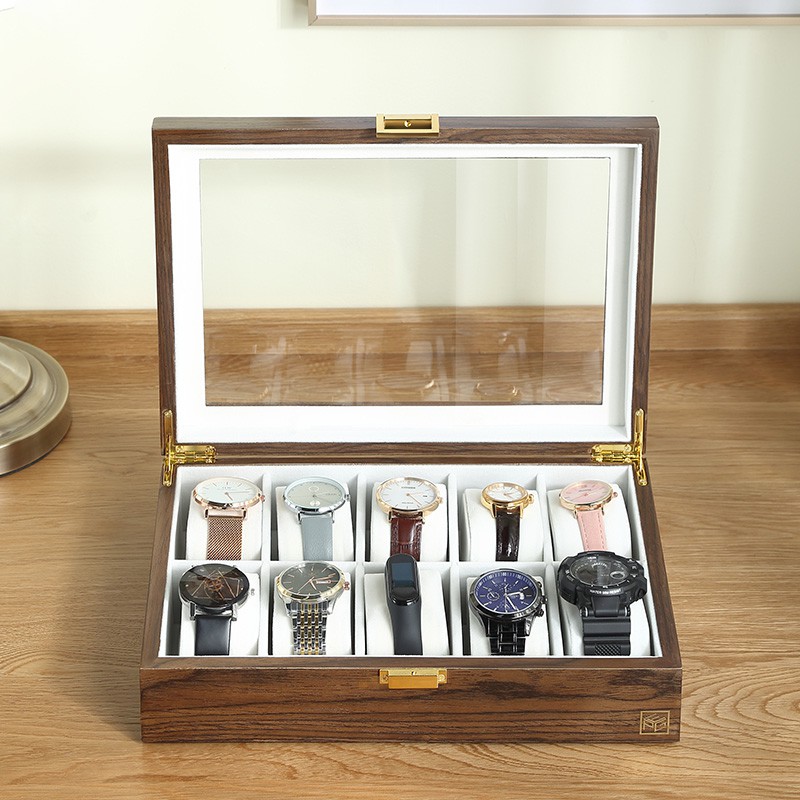 casegrace-กล่องไม้เก็บเครื่องประดับนาฬิกาขนาดใหญ่-10-ช่อง