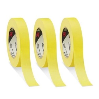 3M 301+ (x3ม้วน)เทปกาวสีเหลือง24มมx55ม. Performance Masking Tape(Yellow)