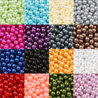 ภาพขนาดย่อของภาพหน้าปกสินค้า3/4/6/8/10mm No Hole Acrylic ABS Imitation Pearl Bead Colorful Round Loose Beads For DIY Craft Clothing Garment Supplies จากร้าน shineefly.th บน Shopee