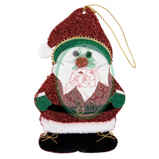 ของประดับ ของตกแต่ง เทศกาลคริสต์มาส  (90148-4) ซานต้าแบนกากเพชรประดับ  12 นิ้ว