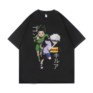 เสื้อยืด ขนาดใหญ่ พิมพ์ลาย Psycho Crucify Gon Freecs x Killua Zoldyck | สีดํา | เสื้อฮันเตอร์ x ฮันเตอร์ | เสื้อยืด ขนาด