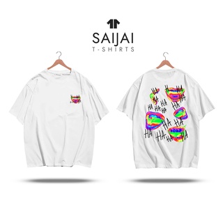 🔥พร้อมส่ง🔥 เสื้อยืดสีขาวลาย HAHA เท่ล้ำไม่ซ้ำใคร ขำแบบไม่มีสะดุด