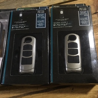 กรอบ-เคส ใส่กุญแจรีโมทรถยนต์ รุ่นกรอบเหล็กสแตนเลส Mazda 2,3/CX-5,CX-8 Smart Key 2 -3 ปุ่ม (ญี่ปุ่นแท้)