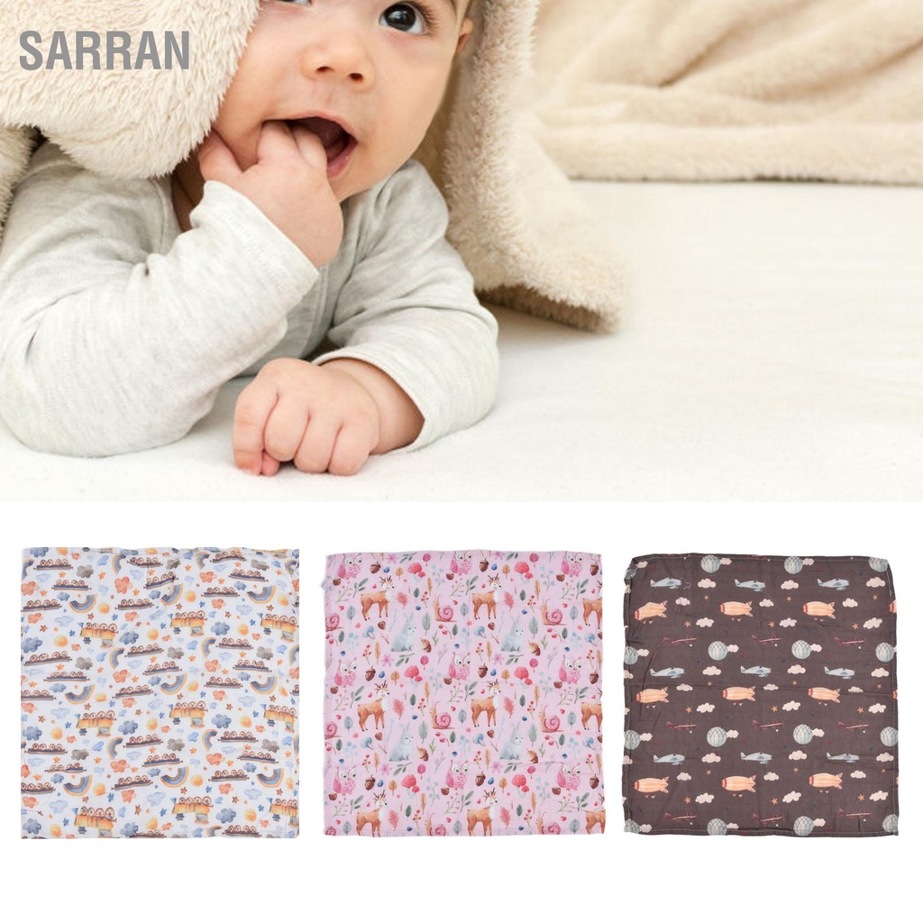 sarran-3-ชิ้น-ผ้าขนหนู-ผ้าห่อตัวเด็ก-ผ้าฝ้าย-ใยไผ่-ลายน่ารัก-ผ้าขนหนูอาบน้ํา-ผ้าห่มให้นมเด็ก