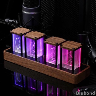 [Biubond] Rgb Nixie Tube นาฬิกาปลุกดิจิทัล LED แบบตั้งโต๊ะ หลอดเรืองแสง USB สําหรับตกแต่ง
