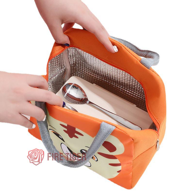 กระเป๋าเก็บความร้อน-กระเป๋าใส่กล่องอาหาร-กระเป๋าเก็บอุณหภูมิ-ร้อน-เย็น-มีหูหิ้วซิปรูด-ft99