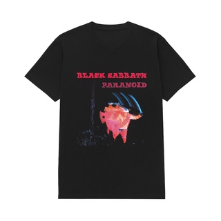 เสื้อยืดผ้าฝ้ายเสื้อยืด ลายวงร็อคเกอร์สตาร์ สีดํา Sabbath ParanoidL XL  XXL 3XL