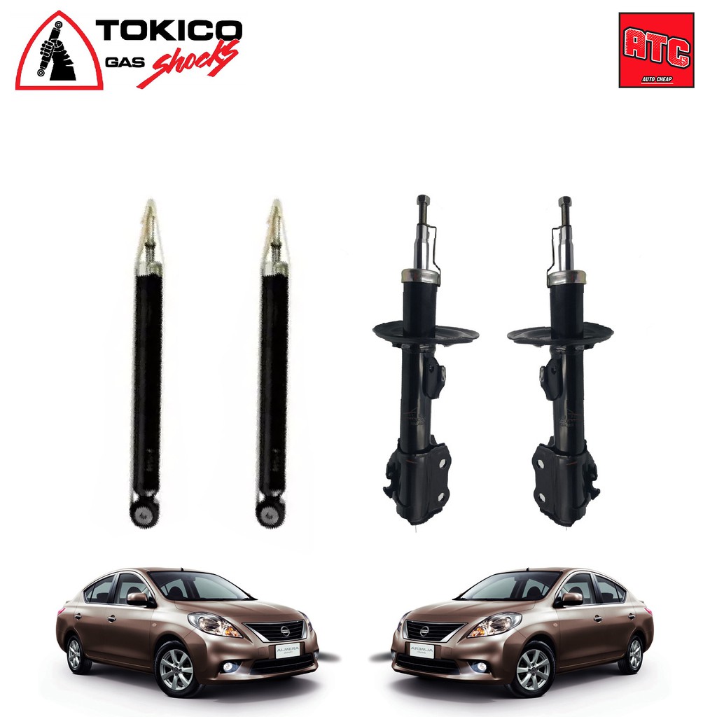 tokico-โช๊คอัพ-หน้า-หลัง-1คันรถ-nissan-almera-นิสสัน-อัลเมร่า-ปี-2010-2019