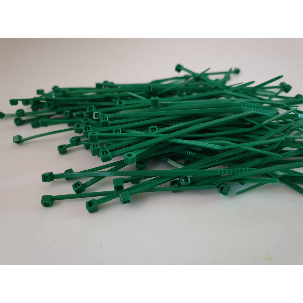 เคเบิ้ลไทร์-ขนาด-4-นิ้ว-สีเขียว-แพค-5-ถุง-500-pcs-สายรัดไนล่อน-nylon-plastic-cable-ties