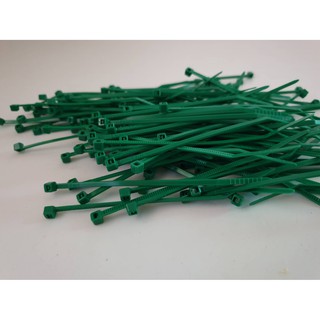 เคเบิ้ลไทร์ ขนาด 4 นิ้ว สีเขียว ( แพค 5 ถุง : 500 pcs) / สายรัดไนล่อน (Nylon Plastic Cable Ties)