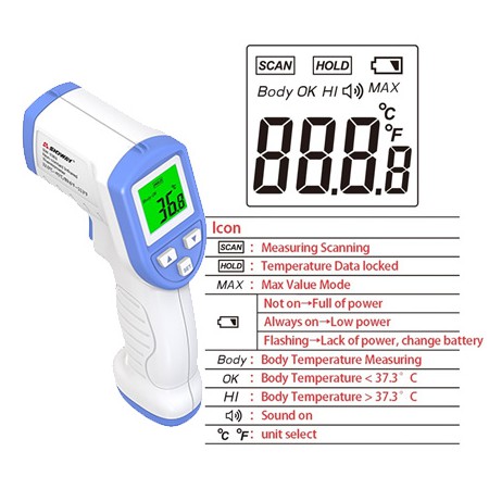 เครื่องวัดอุณหภูมิ-เครื่องวัดไข้-แบบอินฟาเรด-32-45-องศาdigital-infrared-thermometer-ter049