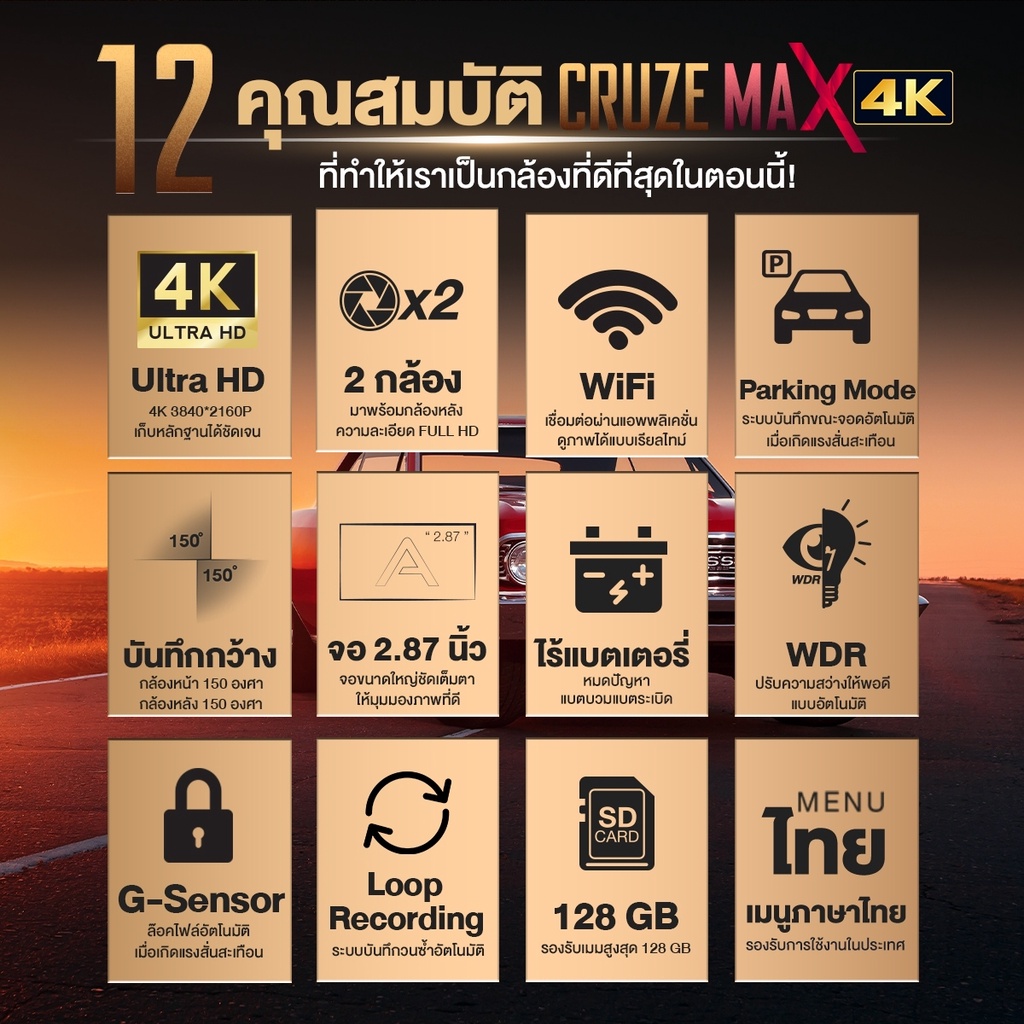 ใช้โค้ดเหลือ-2383-บ-aston-cruze-max-4k-กล้องติดรถยนต์-ชัด-4k-เชื่อมต่อ-wifi-รองรับระบบ-roop-rec-รองรับ-g-sensor-รับประกันสินค้า-1-ปี