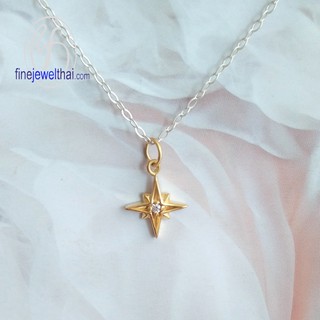 Finejewelthai จี้เงินแท้-จี้เพชร-เงินแท้-Silver-Diamond-Pendant - P1078cz00e-g