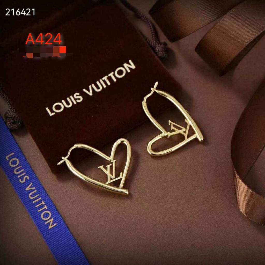 lv-ต่างหูสตั๊ด-เหล็กไทเทเนียม-โลโก้ตัวอักษร-เรียบง่าย-เครื่องประดับ-สําหรับผู้หญิง