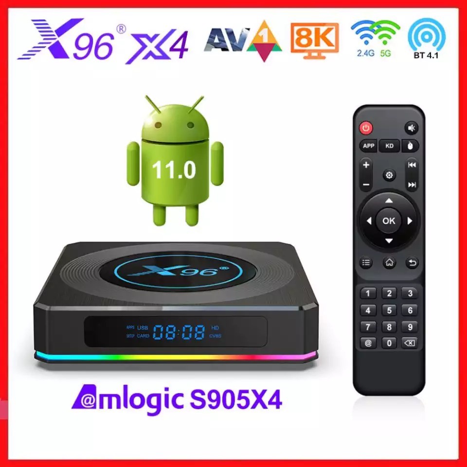 2022 Newest X96 X4 Android Tv Box S905X4 Android 10.0 กล่องแอนดรอย 8K  Bluetooth 4Gb 32Gb Android Box | Shopee Thailand