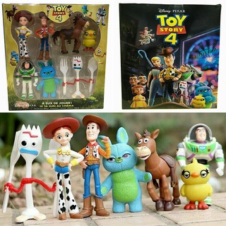 โมเดลฟิกเกอร์ Toy Story 4 Woody Buzz Lightyear Jessie Bullseye Horse Rex Forky 7 ชิ้น