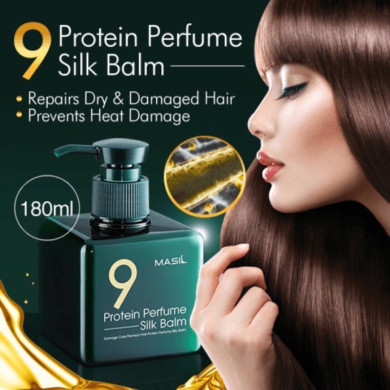 พร้อมส่ง-ถูกที่สุด-masil-9-protein-perfume-silk-balm-โปรตีนบำรุงผมกลิ่นหอมหรู-ขนาด-180ml