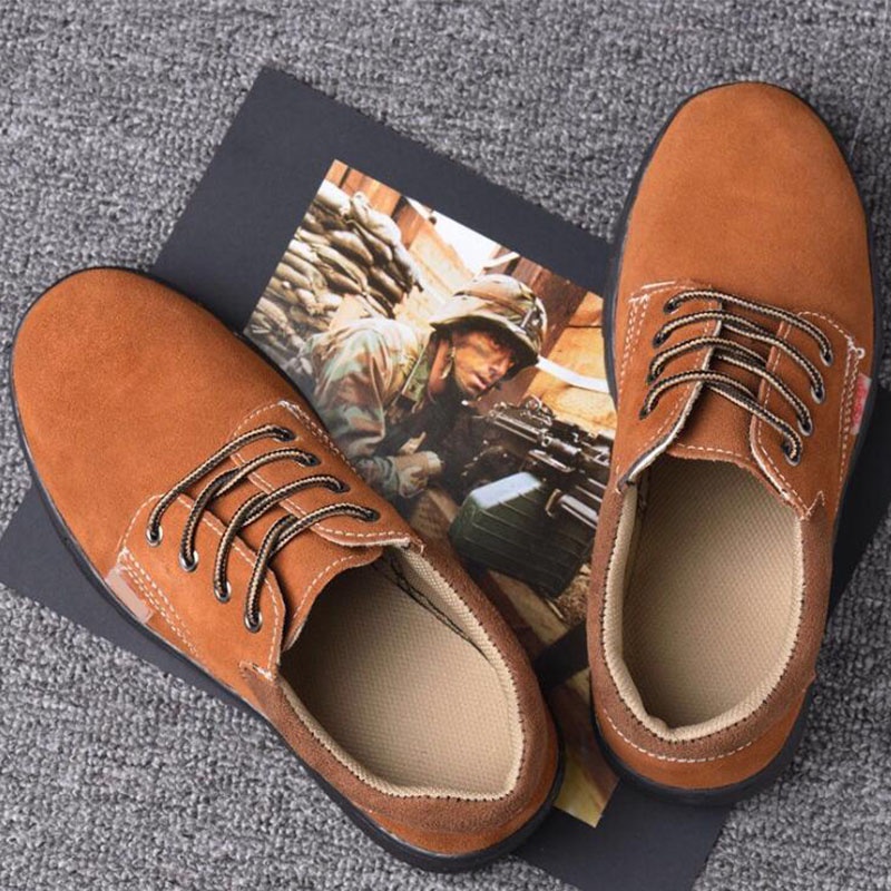 ภาพหน้าปกสินค้าIntelscore รองเท้าเซฟตี้สีน้ำตาลสำหรับผู้ชาย รองเท้าเซฟตี้กันลื่นกันลื่น จากร้าน intelscore บน Shopee