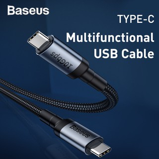 Baseus QC 3.0 USB Type C เป็น Type C สายเคเบิล Gen2 10Gbps ความเร็วในการส่งข้อมูล สายชาร์จเร็ว