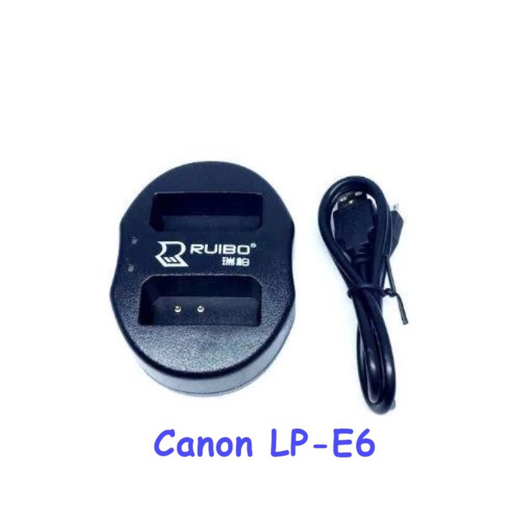 ที่ชาร์จแบตกล้อง-dual-charger-for-lp-e6-battery-for-with-micro-usb-cable-แบตเตอรี่กล้อง-ที่ชาร์จแบตเตอรี่กล้อง