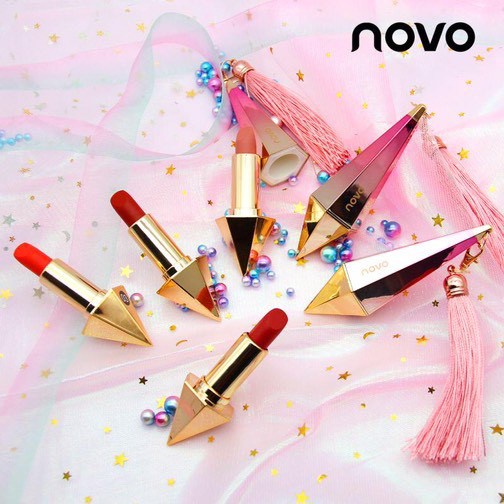 โนโว-novo-diamond-lipstick-ลิปฝาครอบแบบแม่เหล็ก-สวยหรู-เนื้อแมท-เนียนละเอียด-ลิปเพชรแท่ง