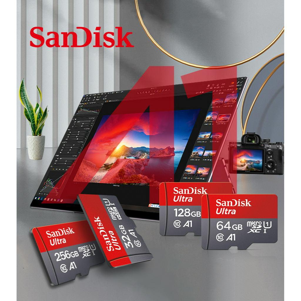 ภาพสินค้าSandisk Ultra Micro SD Card 32GB/64GB/512GBเมมโมรี่การ์ดClass10A1 ความเร็ว120MB/sใช้ได้กับมือถือ คอมพิวเตอร์ memory card จากร้าน moka_1 บน Shopee ภาพที่ 1