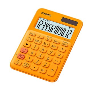 Casio Calculator เครื่องคิดเลข  คาสิโอ รุ่น  MS-20UC-RG แบบสีสัน ขนาดพอเหมาะ 12 หลัก สีส้ม