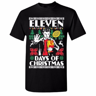 เสื้อยืดคอกลม แขนสั้น ผ้าฝ้าย 100% พิมพ์ลาย Eleven Days Of Christmas Eggo Ugly สําหรับผู้ชาย