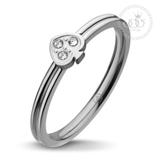 555jewelry แหวนดีไซน์สวยงาม รุ่น MNR-132G-A (สี Steel) [R53]