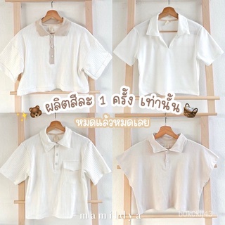 【WSร้านแฟชั่น】ผ้าดีมาก⭐️ผลิตครั้งเดียว⭐️เสื้อคอปกคอวี ผ้ายืดนิ่ม / Boom ยืดใหม่