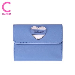 CLAFELOR-พร้อมส่ง กระเป๋าสตางค์ใบสั้น กระเป๋าแฟชั่น หนัง PU เกรดพรีเมียม Forever young รุ่น LN-A35