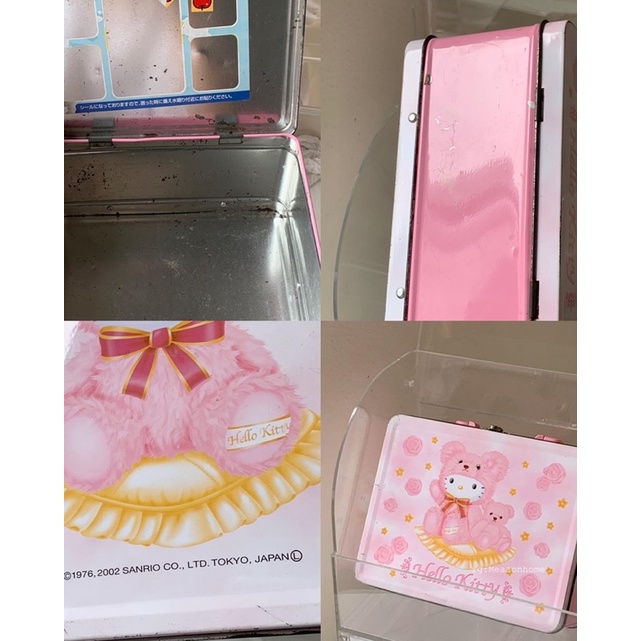 hello-kitty-pink-teddy-sanrio-2002-กล่องเหล็กคิตตี้-กล่องคิตตี้-ของใช้คิตตี้