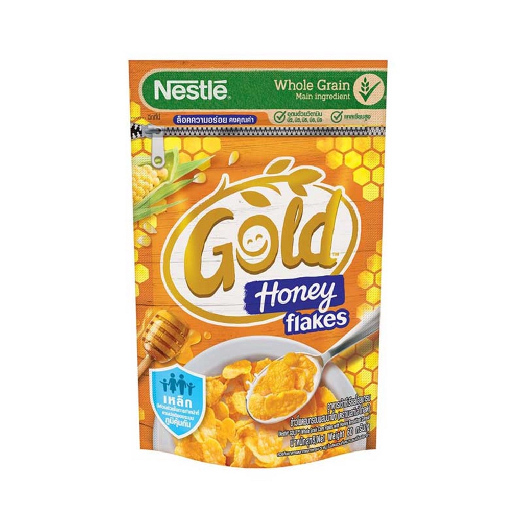 ภาพหน้าปกสินค้า(แพ็ค 4 ซอง) Nestle Honey Gold Flakes Cereal เนสท์เล่ ฮันนี่ โกลด์ เฟลค อาหารเช้าซีเรียล 60 กรัม จากร้าน chaisaeng_superstore บน Shopee