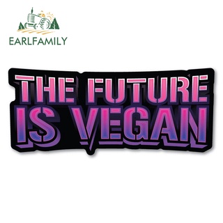 Earlfamily สติกเกอร์ไวนิล The Future Vegan กันน้ํา สําหรับติดตกแต่งกระจกรถยนต์ 13 ซม. x 5.7 ซม.