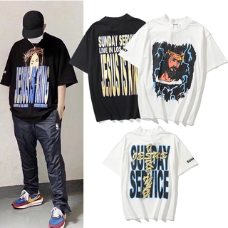 【🔥🔥】ราคาต่ำสุด!!KanyeWest ผู้ชายและผู้หญิงแฟชั่นลำลองเสื้อยืดแขนสั้นS-3XL