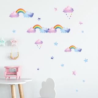 【Zooyoo】สติกเกอร์ติดผนัง ins wind cartoon rainbow decoration Wall stickers