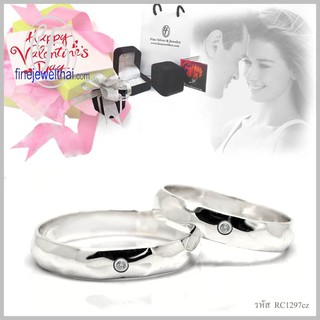 Finejewelthai แหวนเพชรCZ-แหวนเงินแท้-แหวนคู่-Couple-Diamond CZ-Silver-Ring - Valentine Gift78