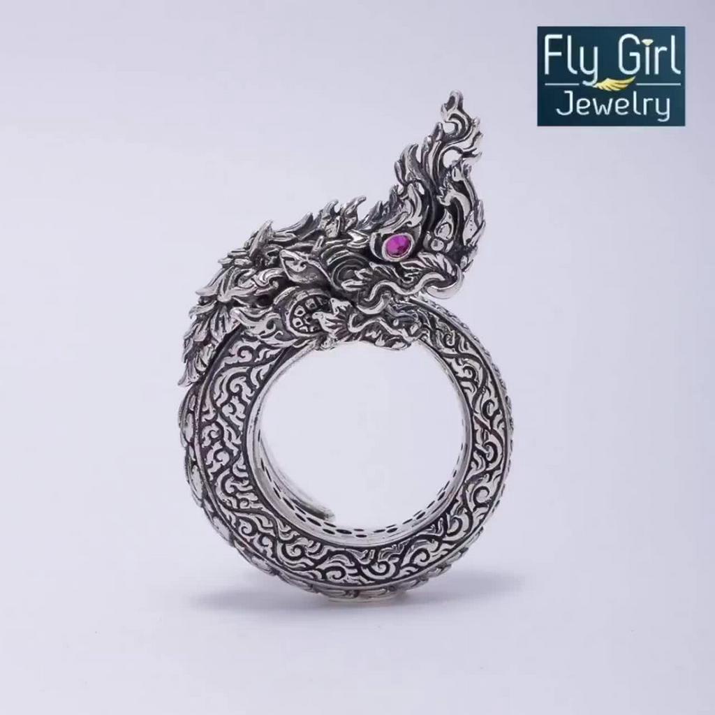 แหวนพญานาค-แหวนพลอยทับทิมแท้-naga-ring-with-ruby