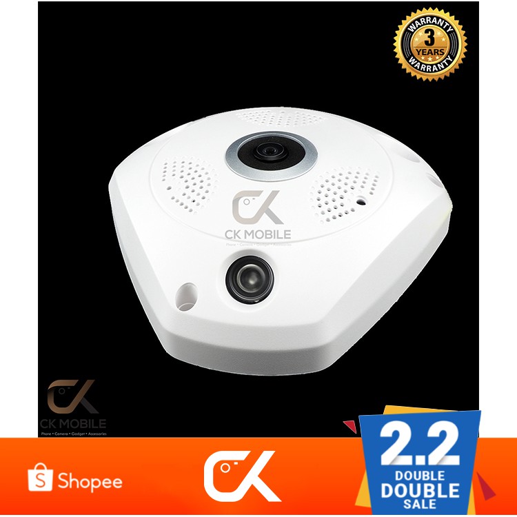 CK Mobile กล้องวงจรปิด IP Camera VR 360º WiFi HD พร้อมAdapter | Shopee ...