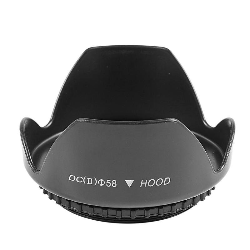 ภาพหน้าปกสินค้าDC-SN HOOD 58Mm Screw Mount Flower Crown Lens Hood Petal Shape for Canon Nikon Tamron Sigma Sony 58Mm Lens Black