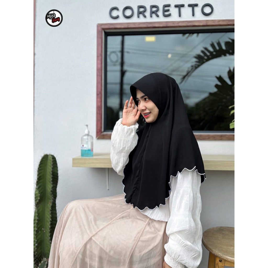 ภาพสินค้าผ้าคลุมฮิญาบ ทรงกุ๊กไก่ นางฟ้า ปักเวิร์ค รุ่นใหม่ล่าสุด ฮิตมากในตอนนี้ จากร้าน hijab_story_thailand บน Shopee ภาพที่ 3