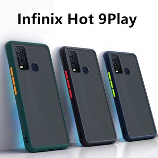 [ ส่งจากไทย ] Case infinix Hot 9 Play เคสอินฟินิ เคสกันกระแทก ปุ่มสีผิวด้าน ขอบนิ่มหลังแข็ง HOT9PLAY พร้อมส่ง