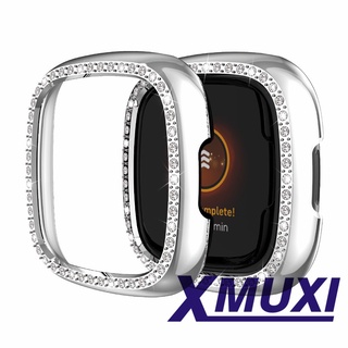 ภาพหน้าปกสินค้าXMUXI Protector Case Compatible with Fitbit Sense and Versa 3 Cover Bling Rhinestones Diamonds Bumper Hard PC Frame 61007 ที่เกี่ยวข้อง