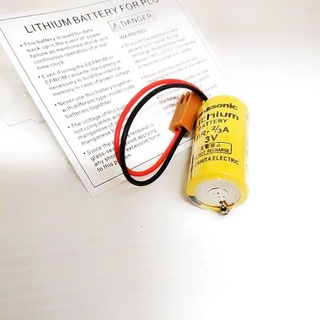 Panasonic Lithium Battery BR-2/3A 3V แบตเตอรี่สำหรับ Fanuc พร้อมแจ็คน้ำตาล