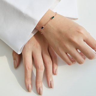 สินค้า SWAN - Color Stone Bracelet สร้อยข้อมือสีๆ เงินแท้ เส้นบาง ฝังเพชรคิวบิกเซอร์โคเนีย cubic zirconia