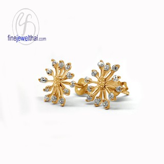 Finejewelthai ต่างหูเพชร-ต่างหูเงิน-เงินแท้ 925-ออกแบบพิเศษ-Silver-Design-Diamond-Earring - E1079cz-pg