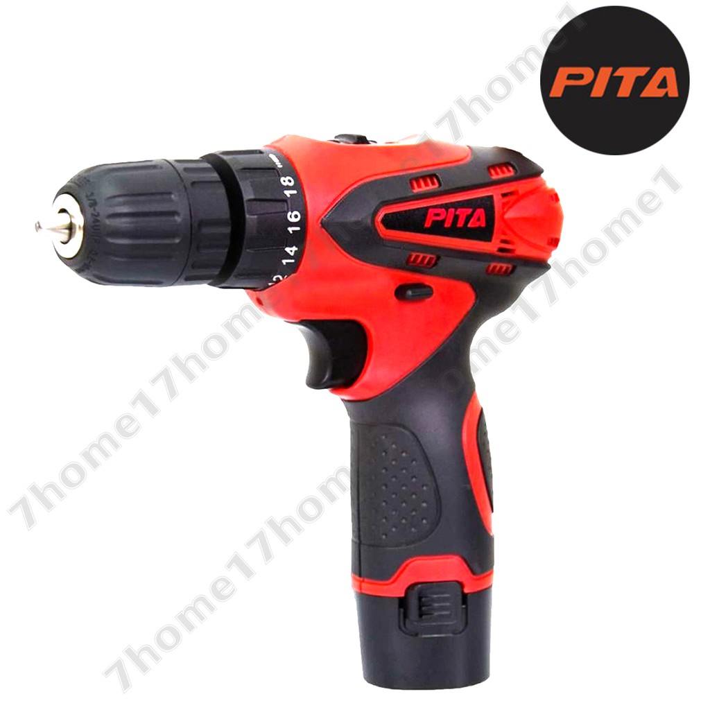 pita-ชุดสว่านไร้สาย-cordless-driver-drill-12v-2a-พร้อมแบตเตอรี่-2-ก้อน