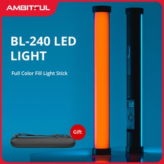 AMBITFUL BL-240 แท่งไฟ RGB เติมแสงได้ แบบมือถือ ไฟถ่ายภาพ LED ไฟน้ําแข็ง แท่งวาดภาพ ไฟกลางแจ้ง แบบพกพา แสงนุ่ม