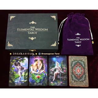 Elemental Wisdom Tarot Limited Edition ไพ่ยิปซีแท้หายากชุดลิมิเต็ดพร้อมถุงใบใหญ่ ไพ่ยิปซี ไพ่ทาโร่ต์ Tarot Oracle Cards